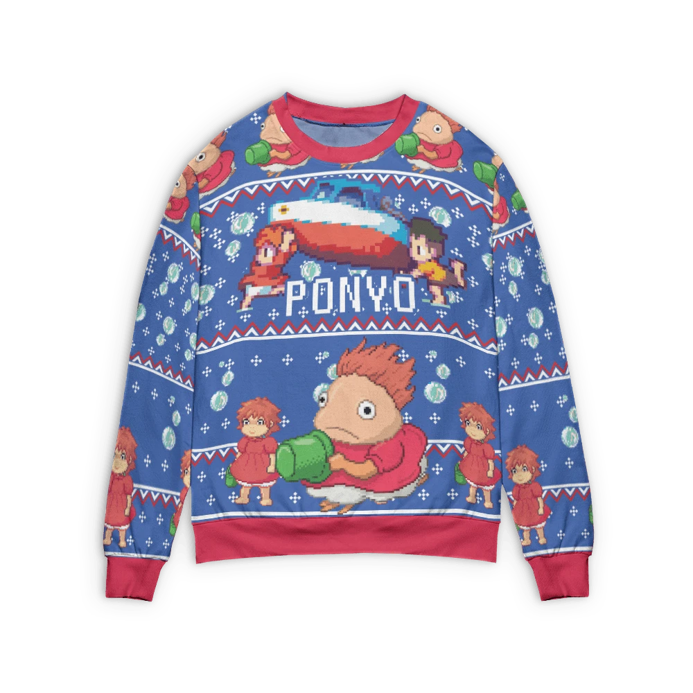 Ponyo Transforming Ugly Christmas Sweater