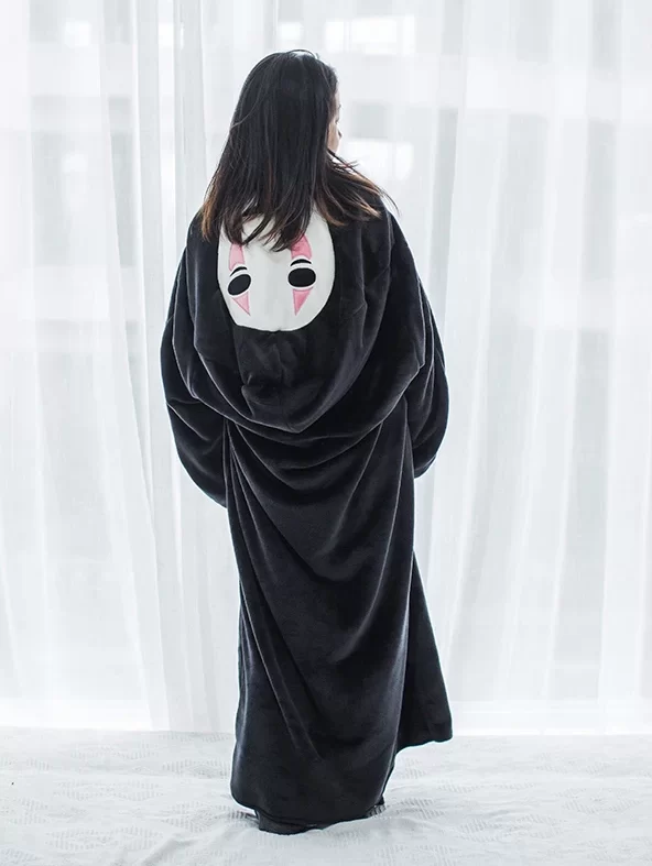 Spirited Away No Face Man Flannel Cosplay Costume - Image 2