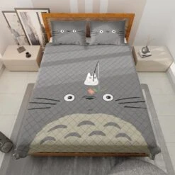 Gray Totoro Quilt Bedding Set