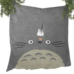 Gray Totoro Quilt Blanket