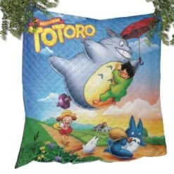 Umbrella Totoro Colorful Quilt Blanket