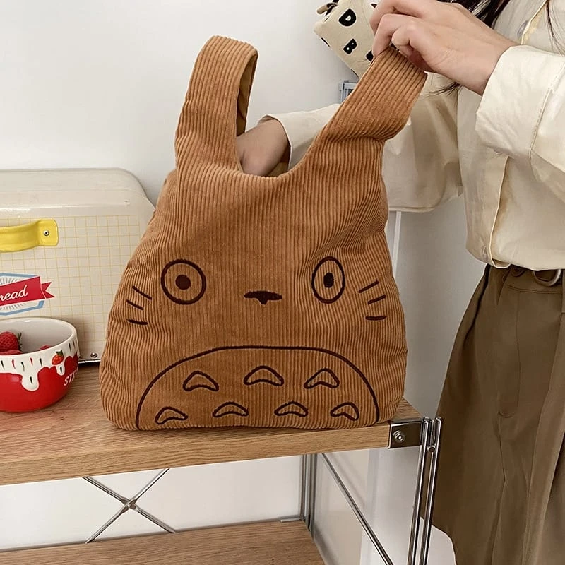 My Neighbor Totoro Cartoon Corduroy Tote Bag - Image 18