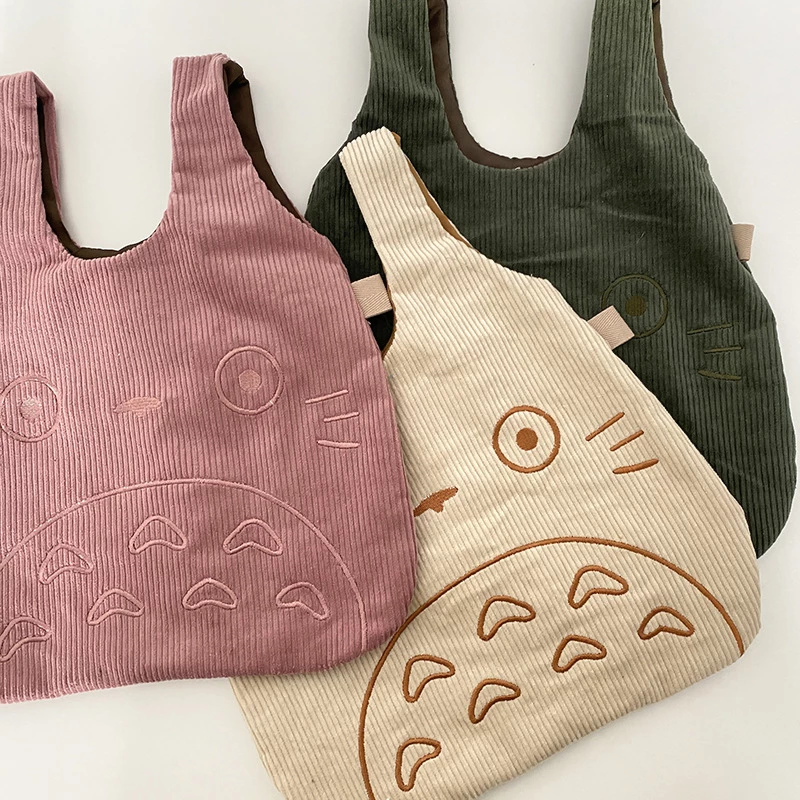 My Neighbor Totoro Cartoon Corduroy Tote Bag - Image 16