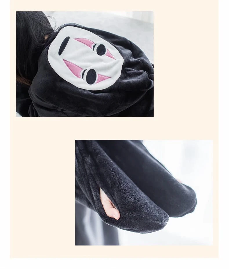 Spirited Away No Face Man Flannel Cosplay Costume - Image 5