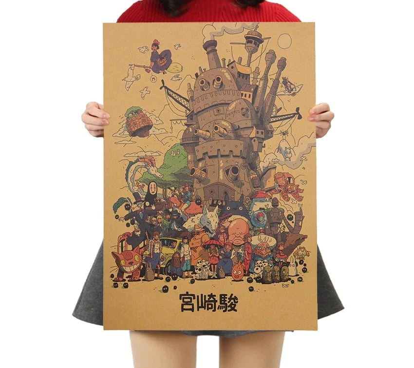 Ghibli Characters Vintage Poster