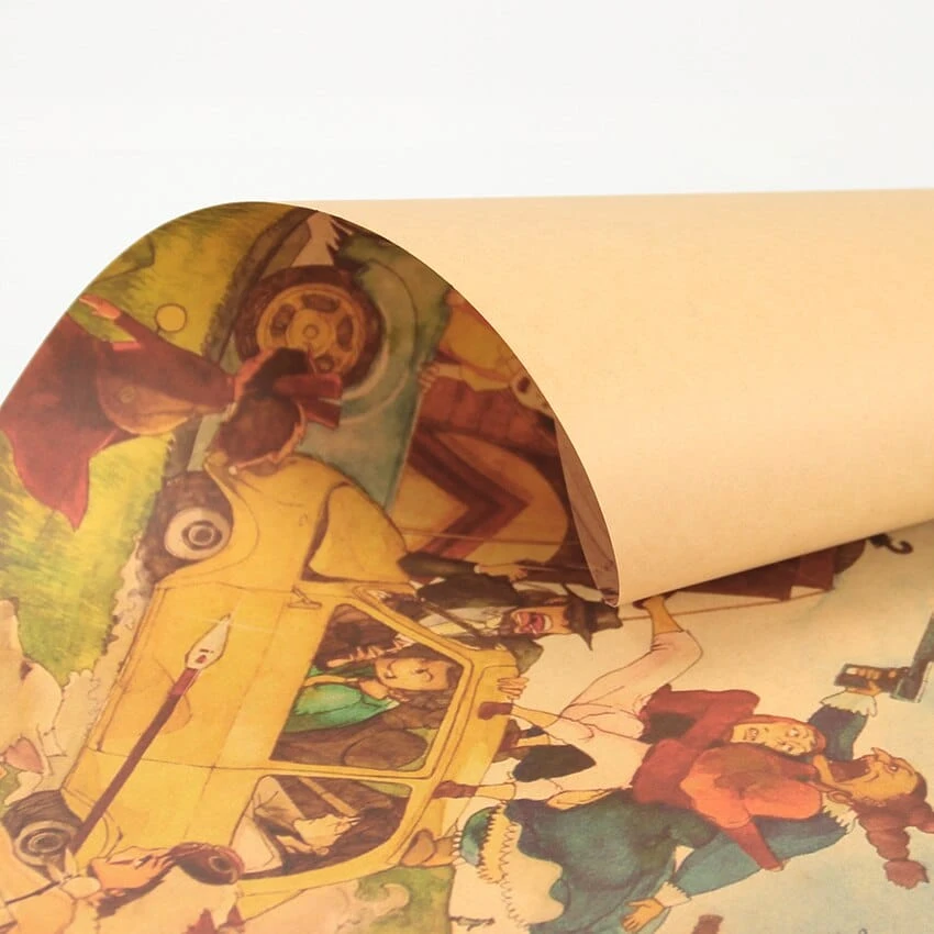 Combination Of Ghibli Characters Kraft Paper Poster - Image 11