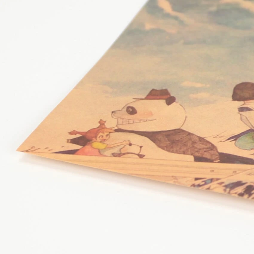 Combination Of Ghibli Characters Kraft Paper Poster - Image 12