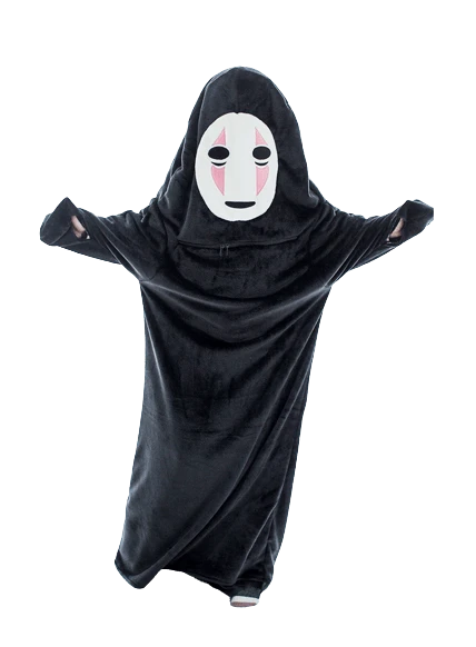 Spirited Away No Face Man Flannel Cosplay Costume