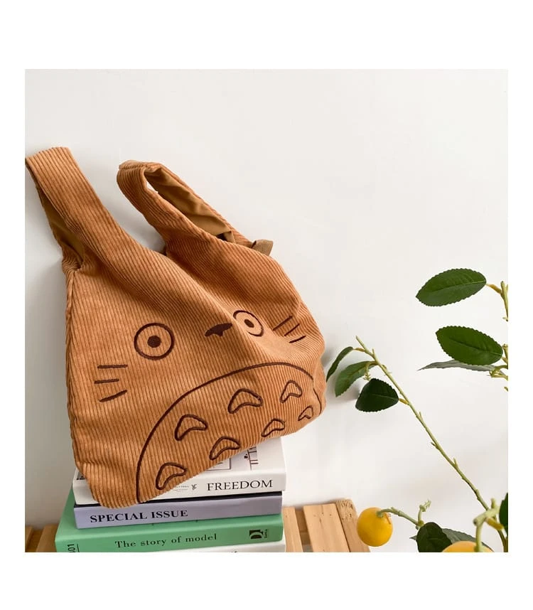 My Neighbor Totoro Cartoon Corduroy Tote Bag - Image 8