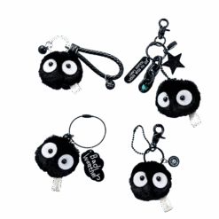 Spirited Away Soot Sprites Plush Keychain With Accessories