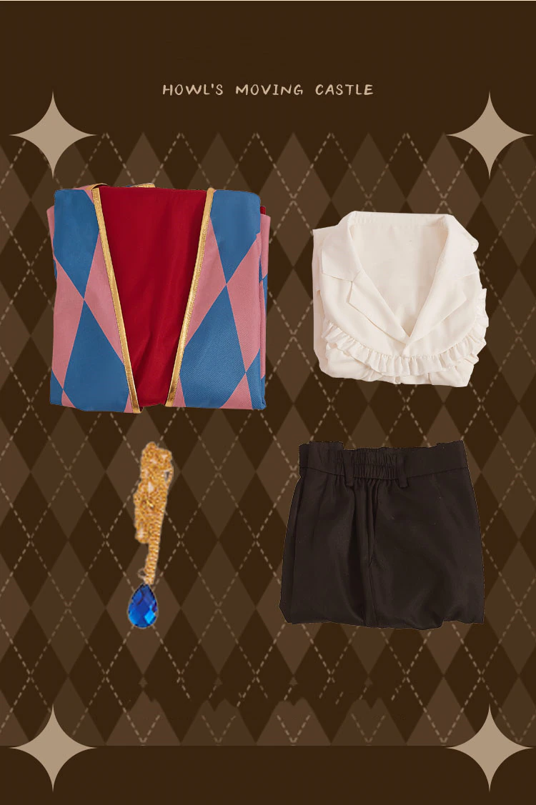 Howl’s Moving Castle Howl Cosplay Costume Full Set 4PCS - Image 3