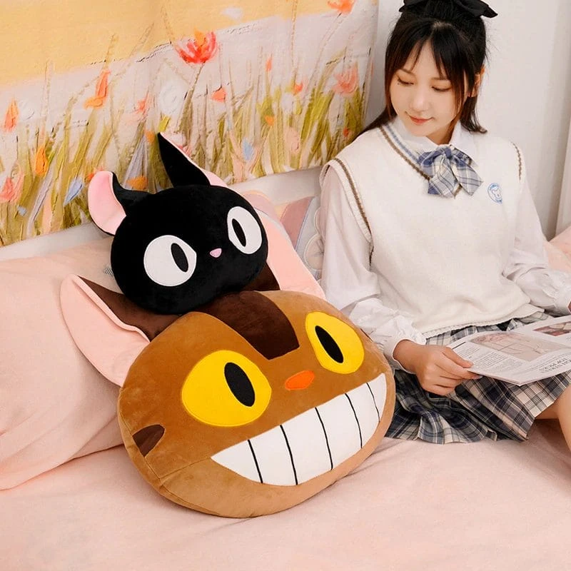 My Neighbor Totoro Catbus & KiKi’s Delivery Service Jiji Stuffed Pillow - Image 13