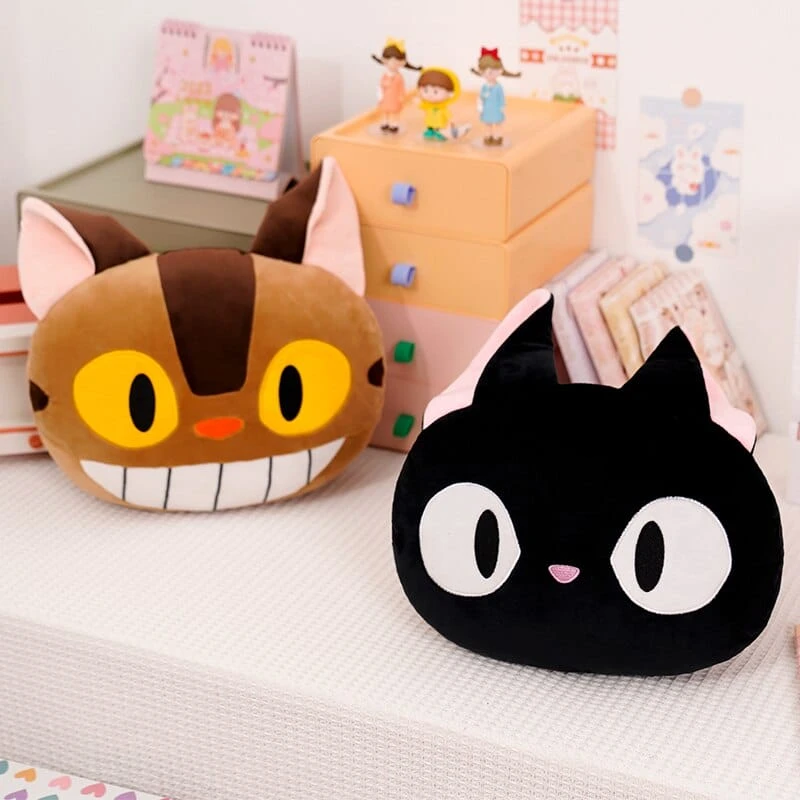 My Neighbor Totoro Catbus & KiKi’s Delivery Service Jiji Stuffed Pillow - Image 2