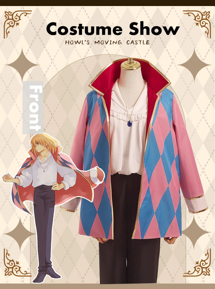 Howl’s Moving Castle Howl Cosplay Costume Full Set 4PCS - Image 4