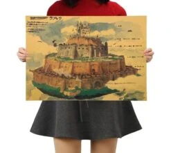 Laputa: Castle In The Sky Kraft Paper Retro Poster