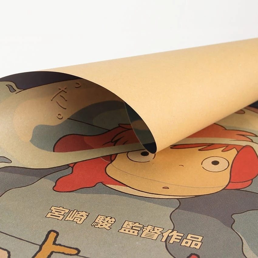 Ponyo On The Cliff Kraft Paper Poster - Image 2