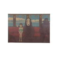 Spirited Away No Face And Chihiro Retro Poster