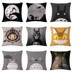 My Neighbor Totoro Linen Throw Pillow Cover