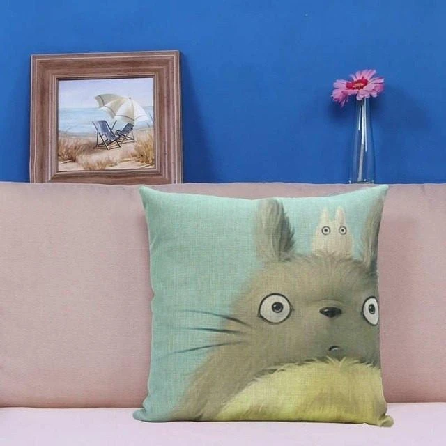 Colorful Totoro Printed Throw Pillow Cover - Image 6