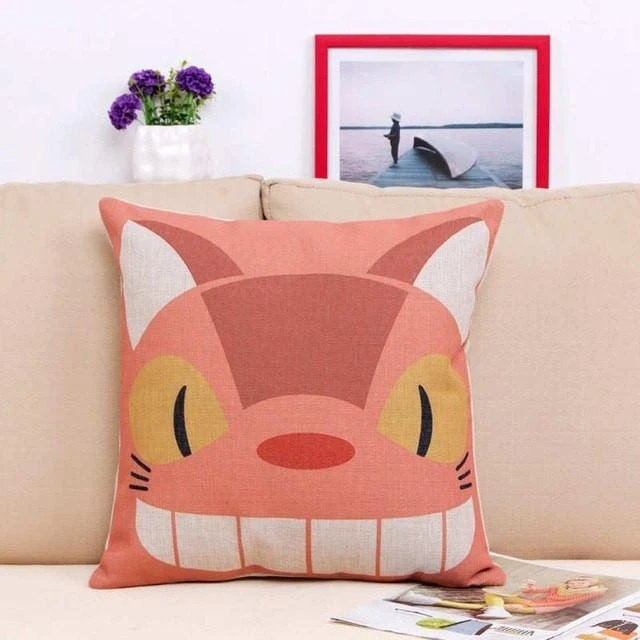 Colorful Totoro Printed Throw Pillow Cover - Image 15